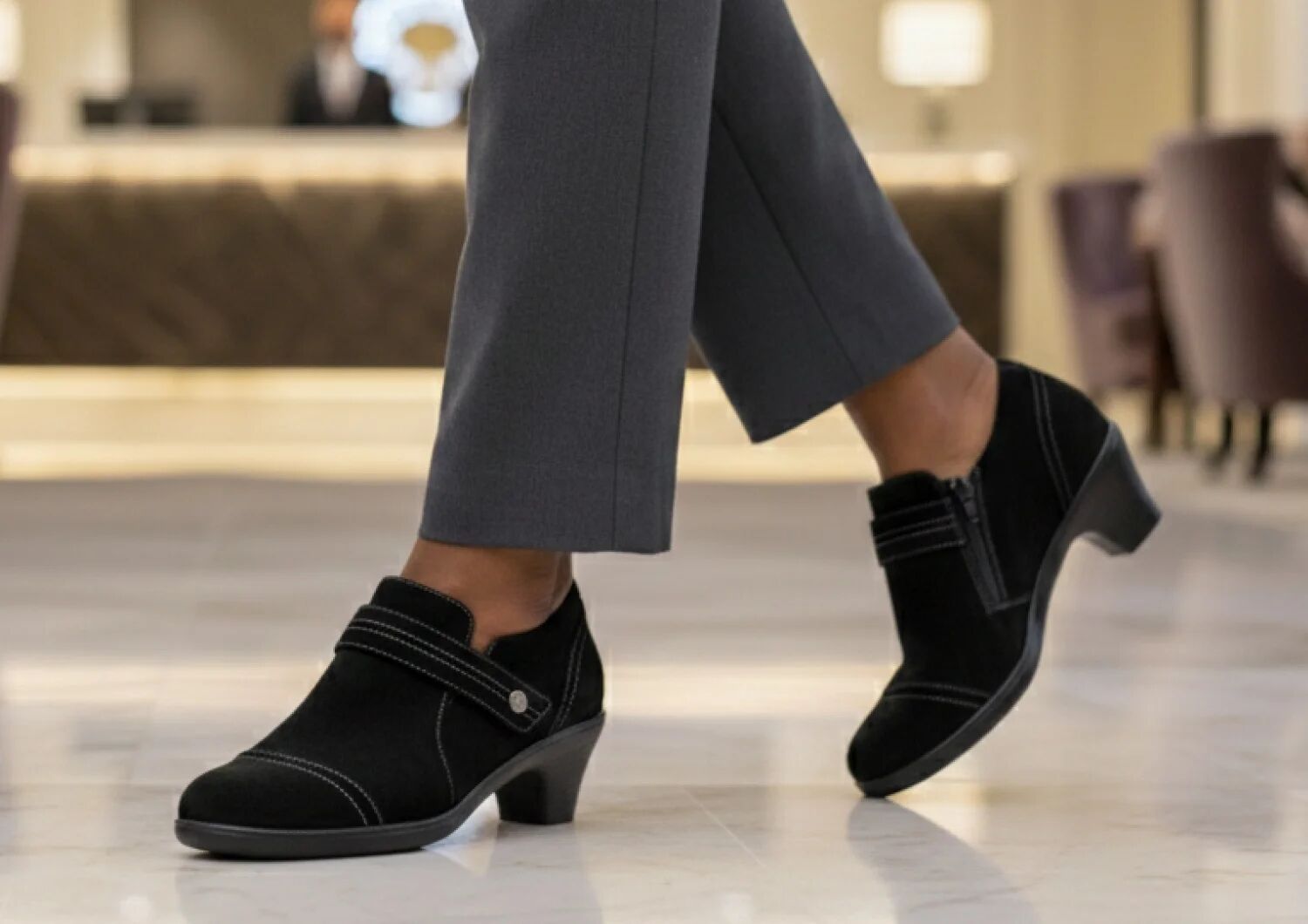Women's Water-Repellent Leather Heels - Eva