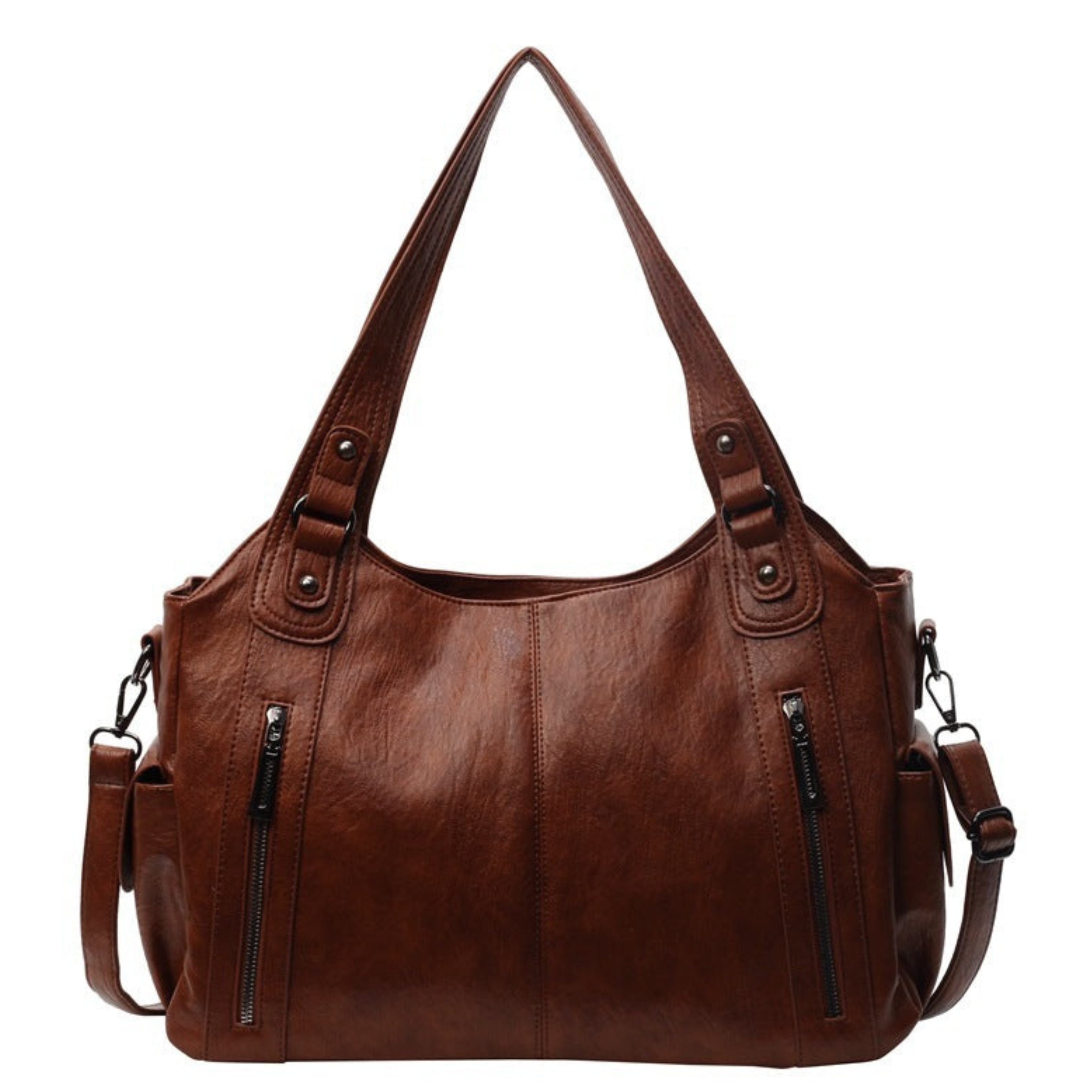 Women's Oversized Woven Leather Shoulder Tote Bag for Everyday Use | Amelia
