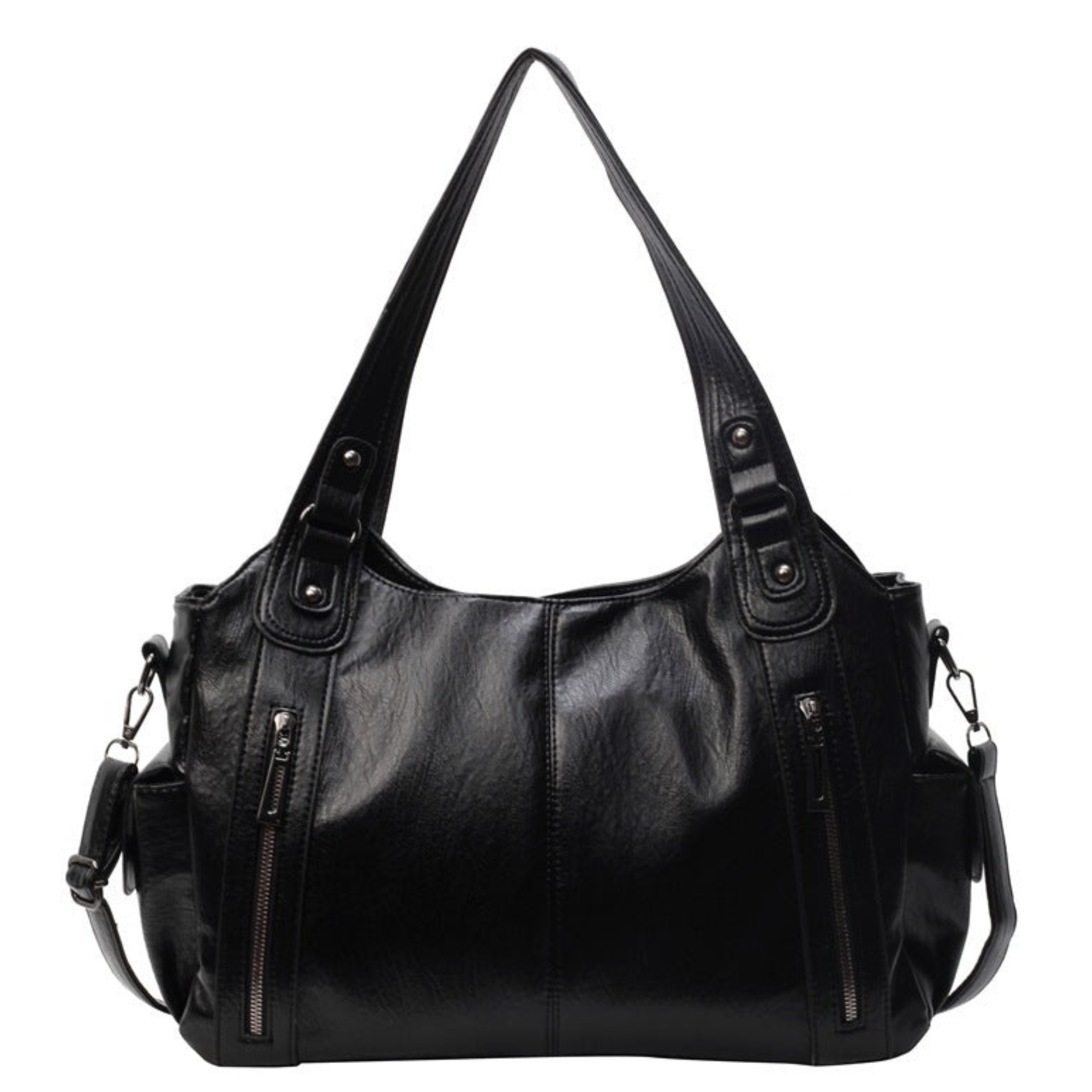 Women's Oversized Woven Leather Shoulder Tote Bag for Everyday Use | Amelia