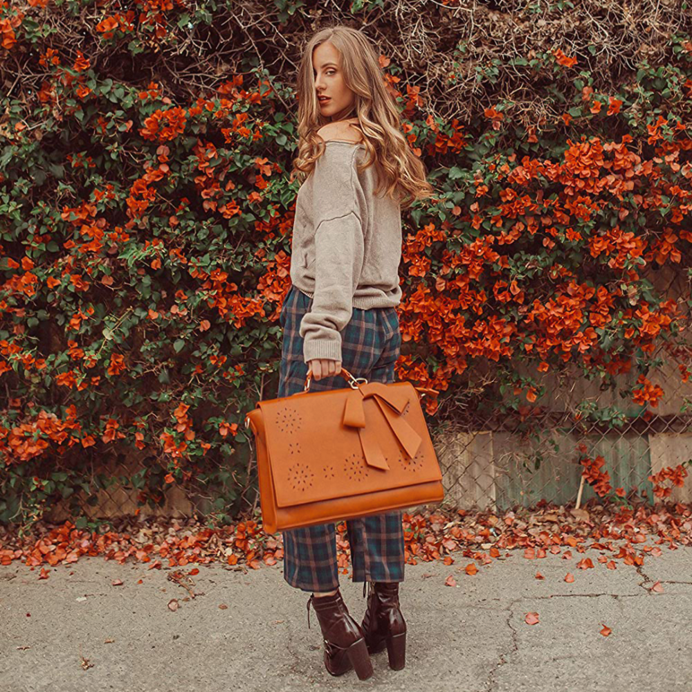Women's Bow Satchel Handbag with Floral Detail | Bernadette