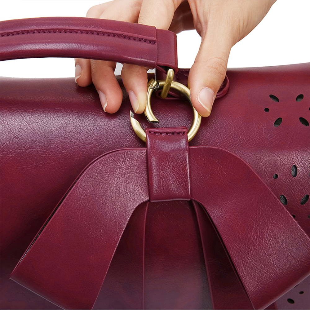 Women's Bow Satchel Handbag with Floral Detail | Bernadette