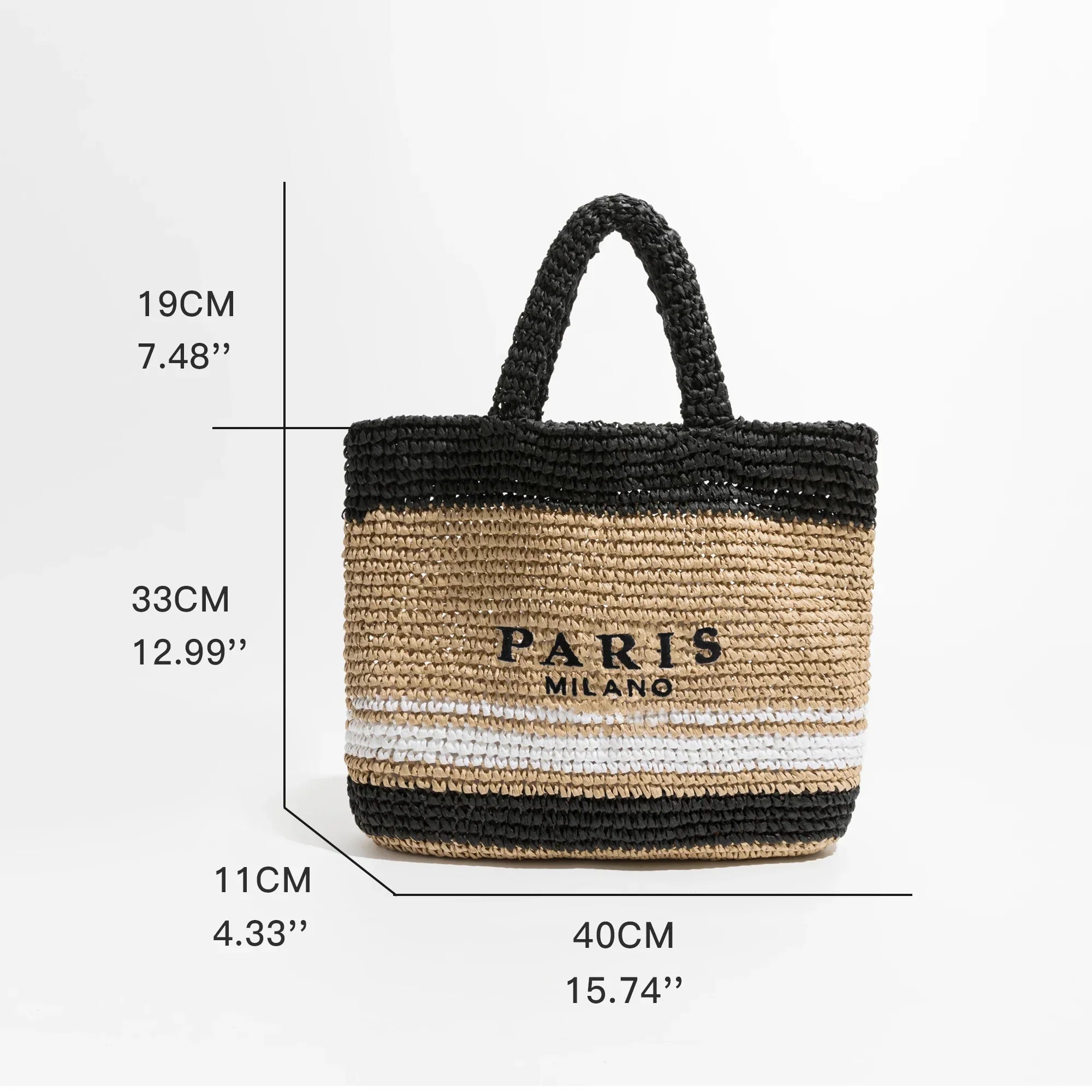Handwoven Crochet Straw Tote Bag | Caterina