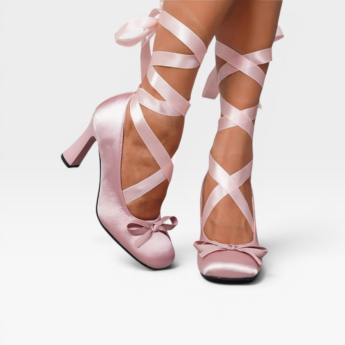 Women's Satin Lace-Up Pumps with Ribbon Ties – Wedding & Prom Shoes | Filkins