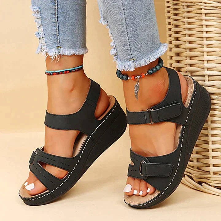 Women's Cozy Wedge Comfort Sandals - Sandy