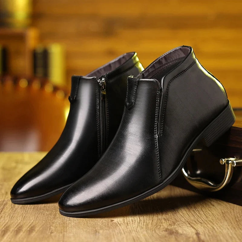 Beckett Leather Boots With Zipper