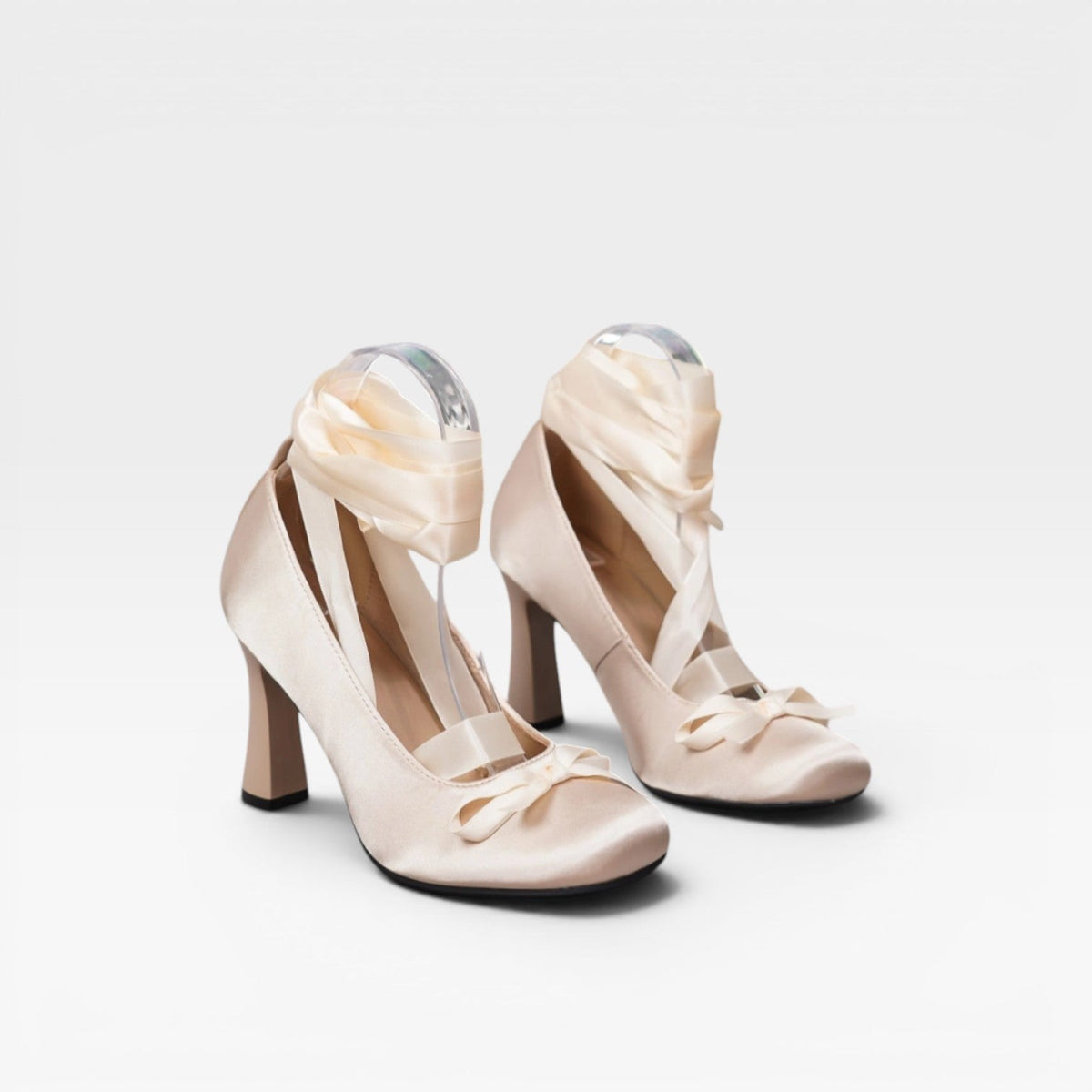 Women's Satin Lace-Up Pumps with Ribbon Ties – Wedding & Prom Shoes | Filkins