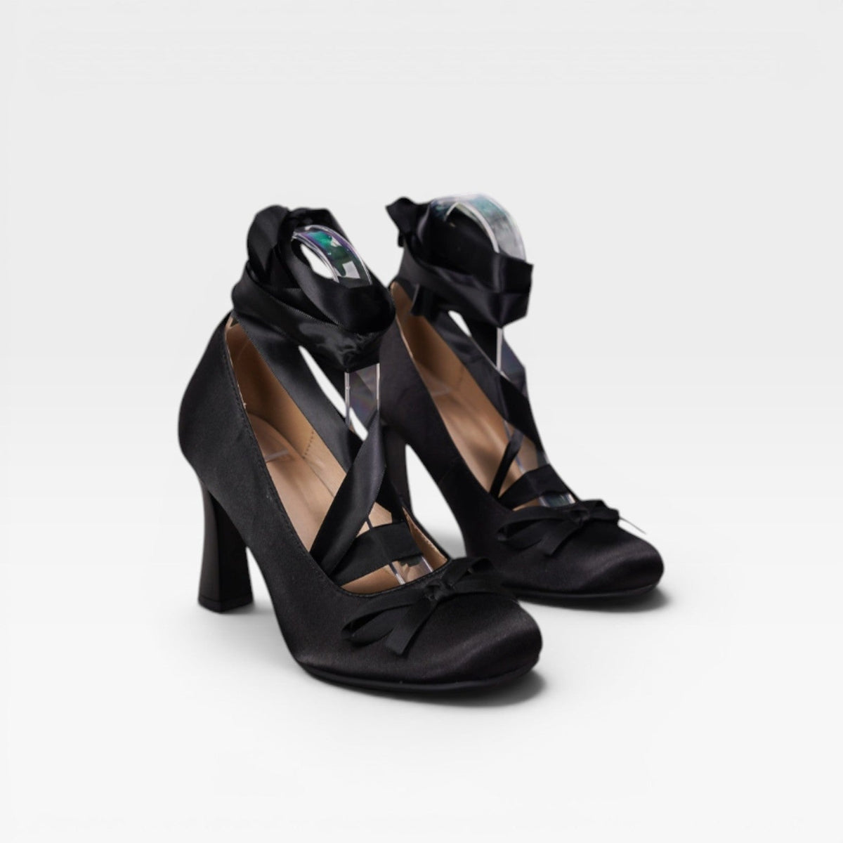 Women's Satin Lace-Up Pumps with Ribbon Ties – Wedding & Prom Shoes | Filkins