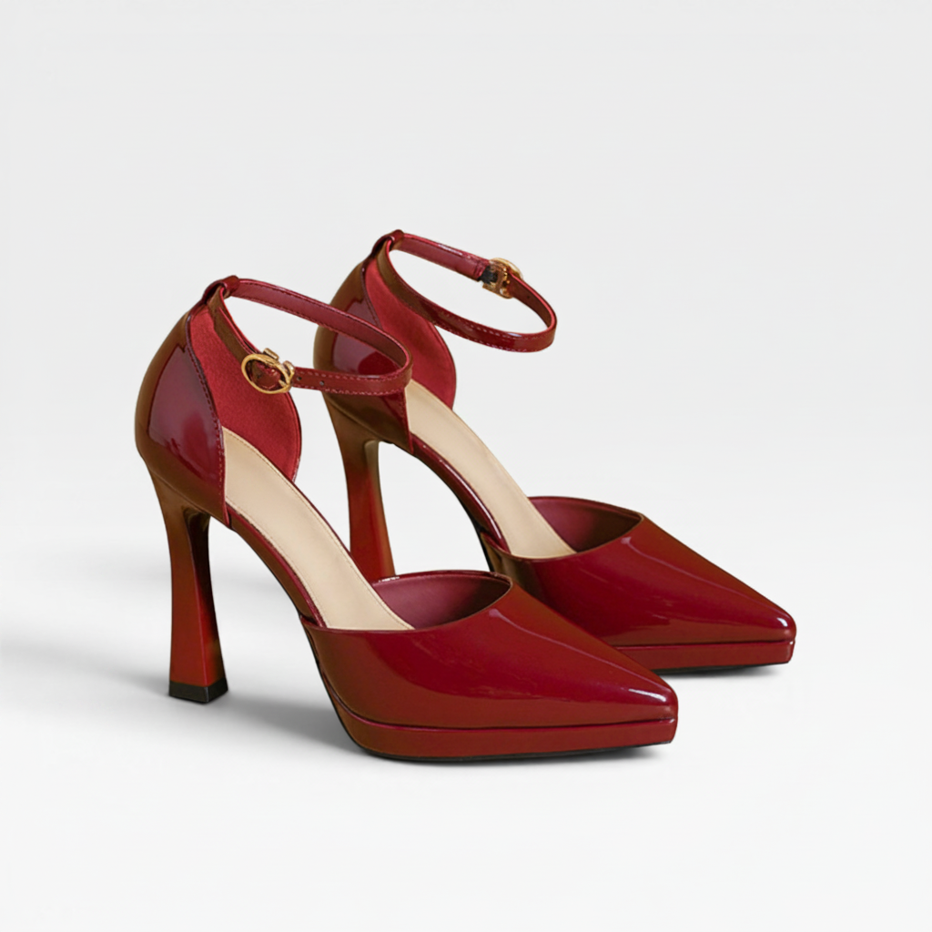 Women's Patent Ankle Strap Pumps – Pointed Toe Party Shoes | Fairlight