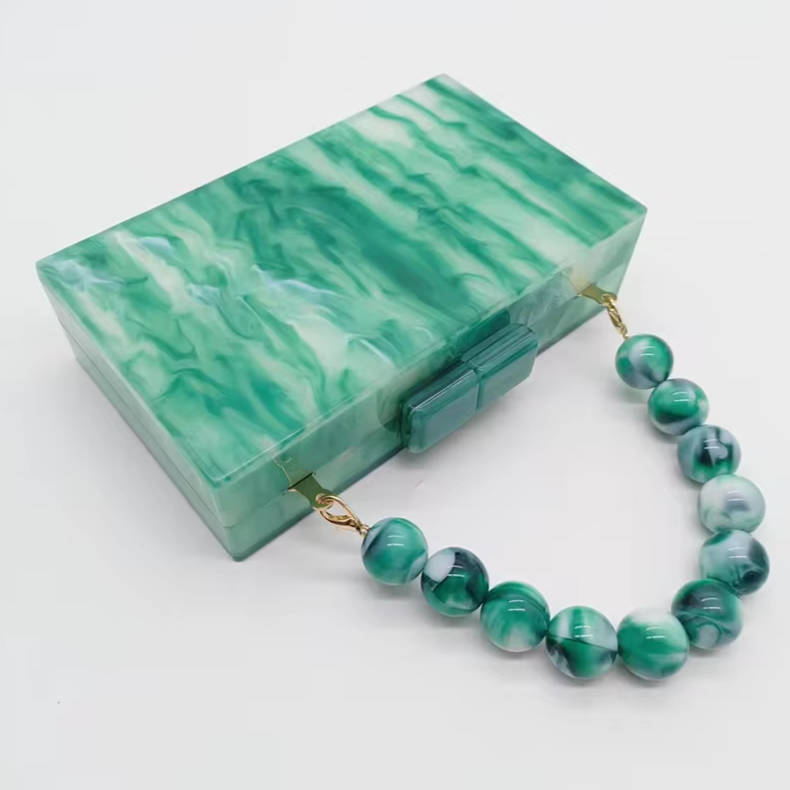 Women's Acrylic Pearl Handle Clutch – Evening Wedding Bag | Raylene