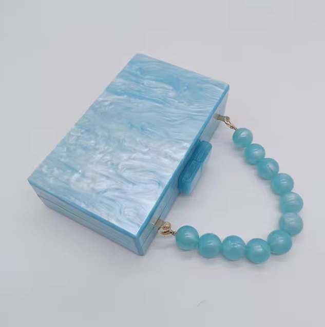Women's Acrylic Pearl Handle Clutch – Evening Wedding Bag | Raylene