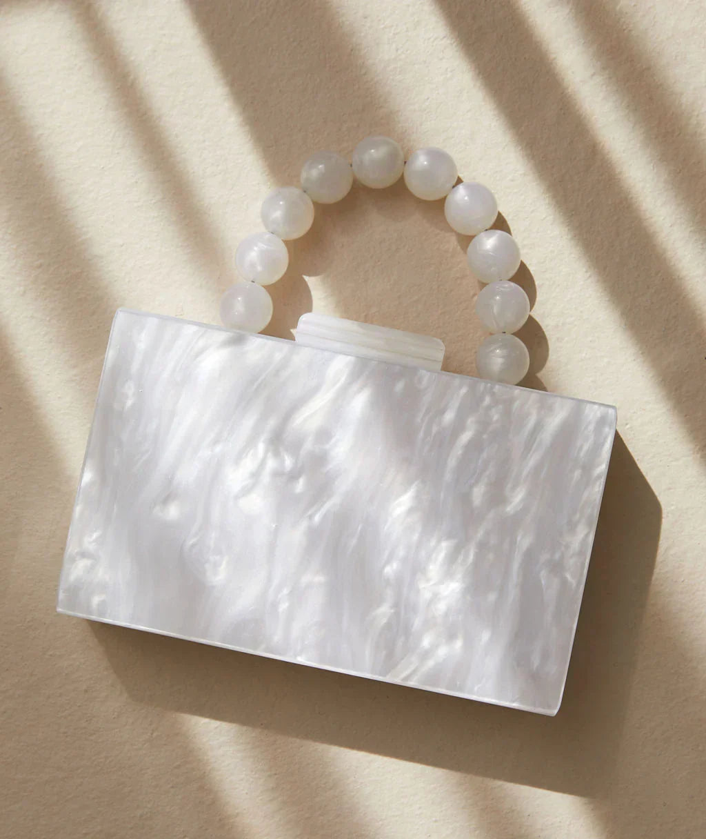Women's Acrylic Pearl Handle Clutch – Evening Wedding Bag | Raylene