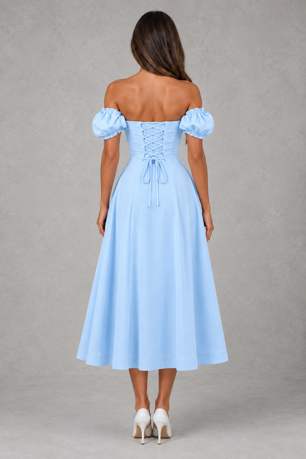 Women's Puff Sleeve Midi Dress for Weddings – Josephine