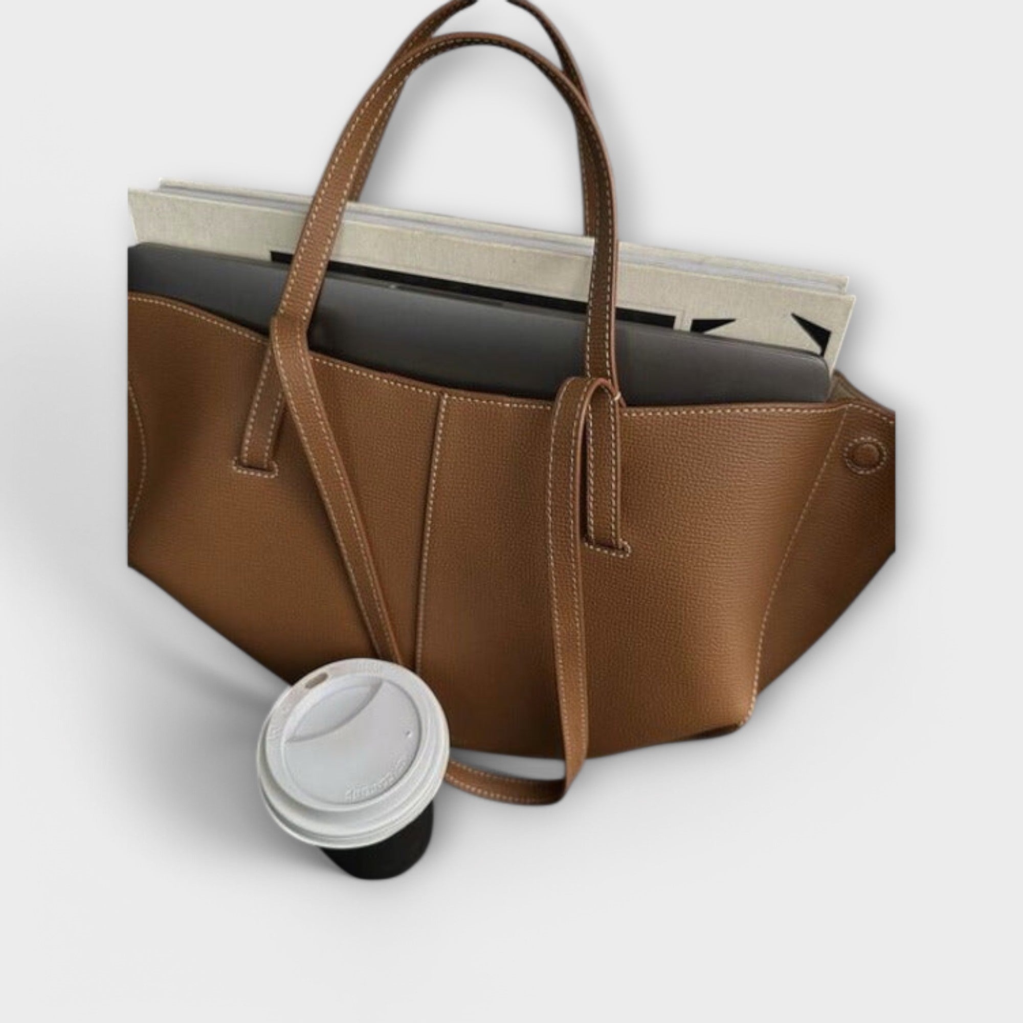 Women's Vintage Leather Tote Bag – Large Everyday Shoulder Bag | Naeva