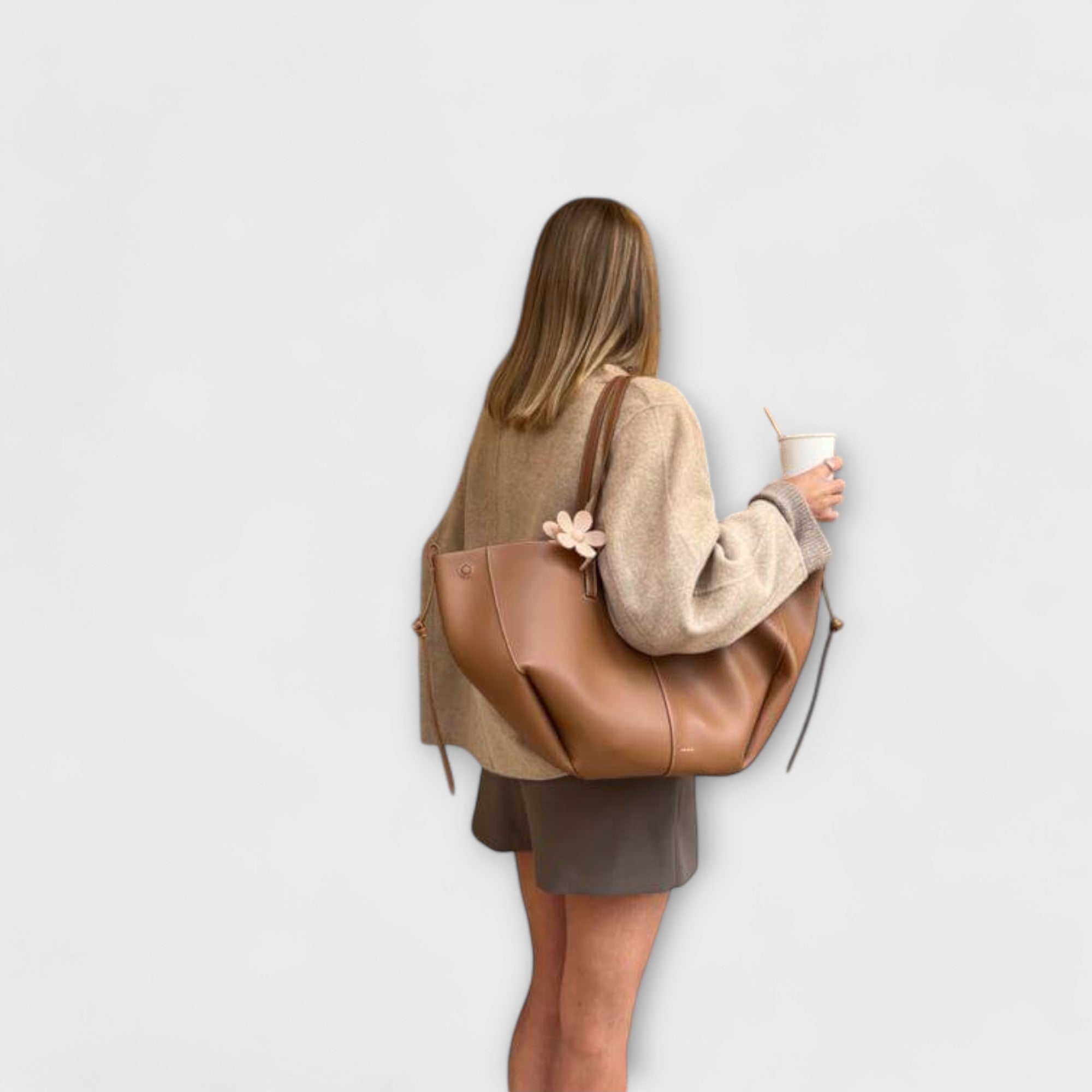 Women's Vintage Leather Tote Bag – Large Everyday Shoulder Bag | Naeva