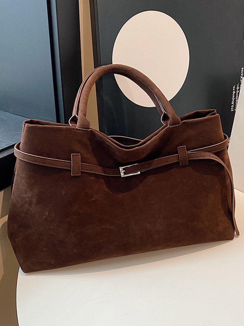 Women's Suede Top Handle Satchel Handbag for Work & Everyday Use | Rosalia