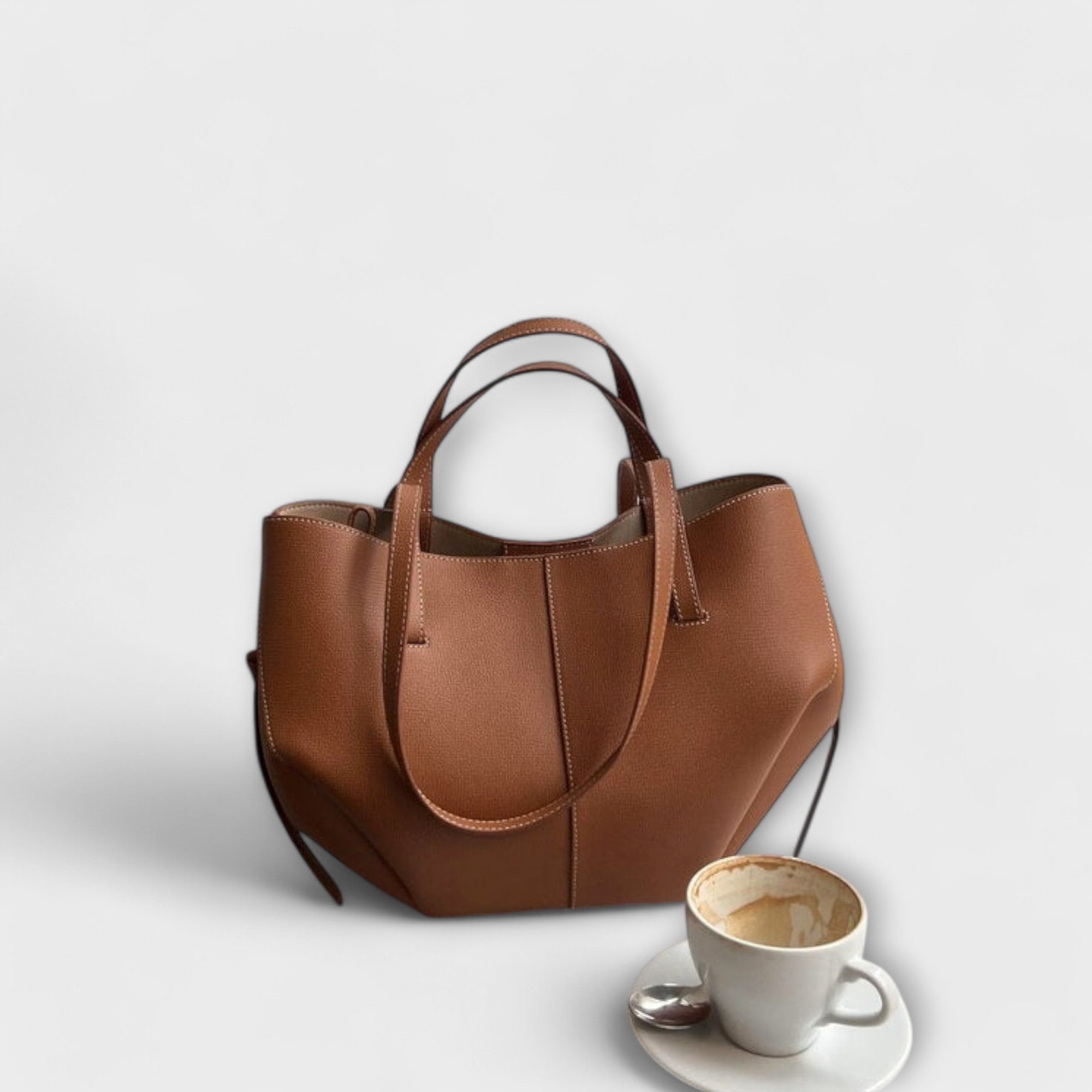 Women's Vintage Leather Tote Bag – Large Everyday Shoulder Bag | Naeva