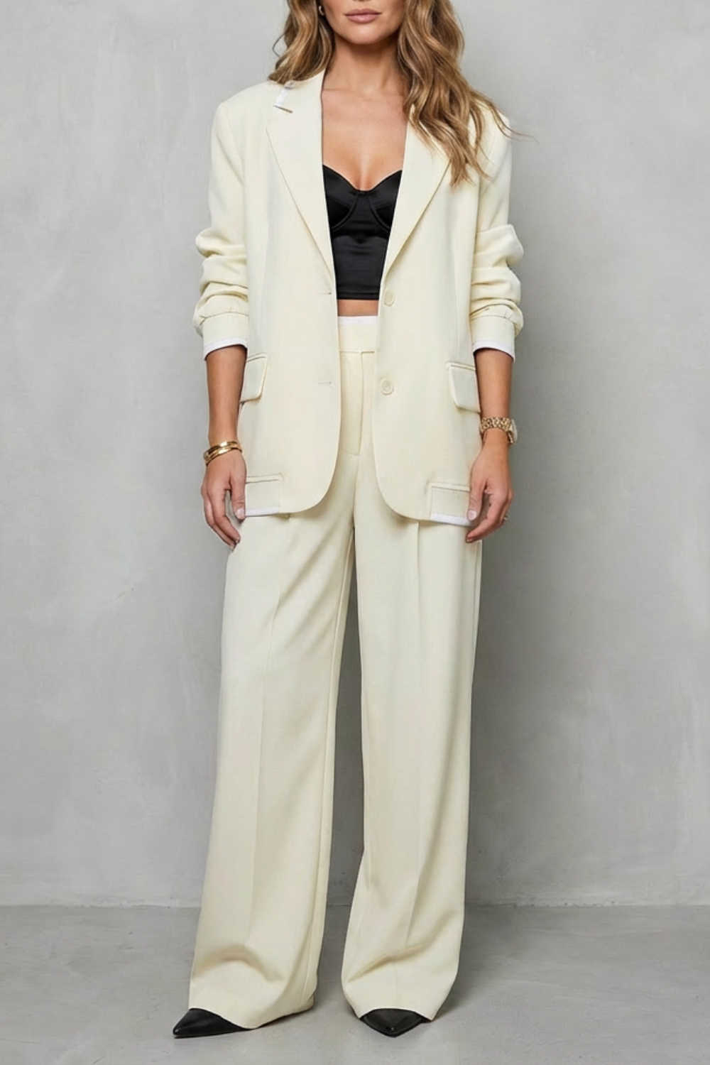 Apricot colorway, full-length view