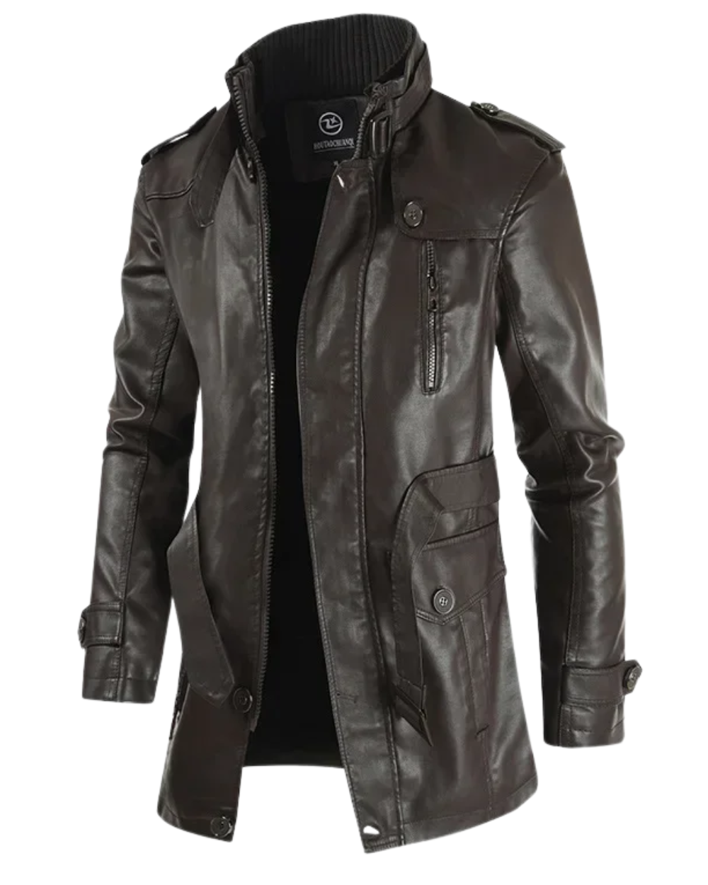Long Leather Biker Jacket