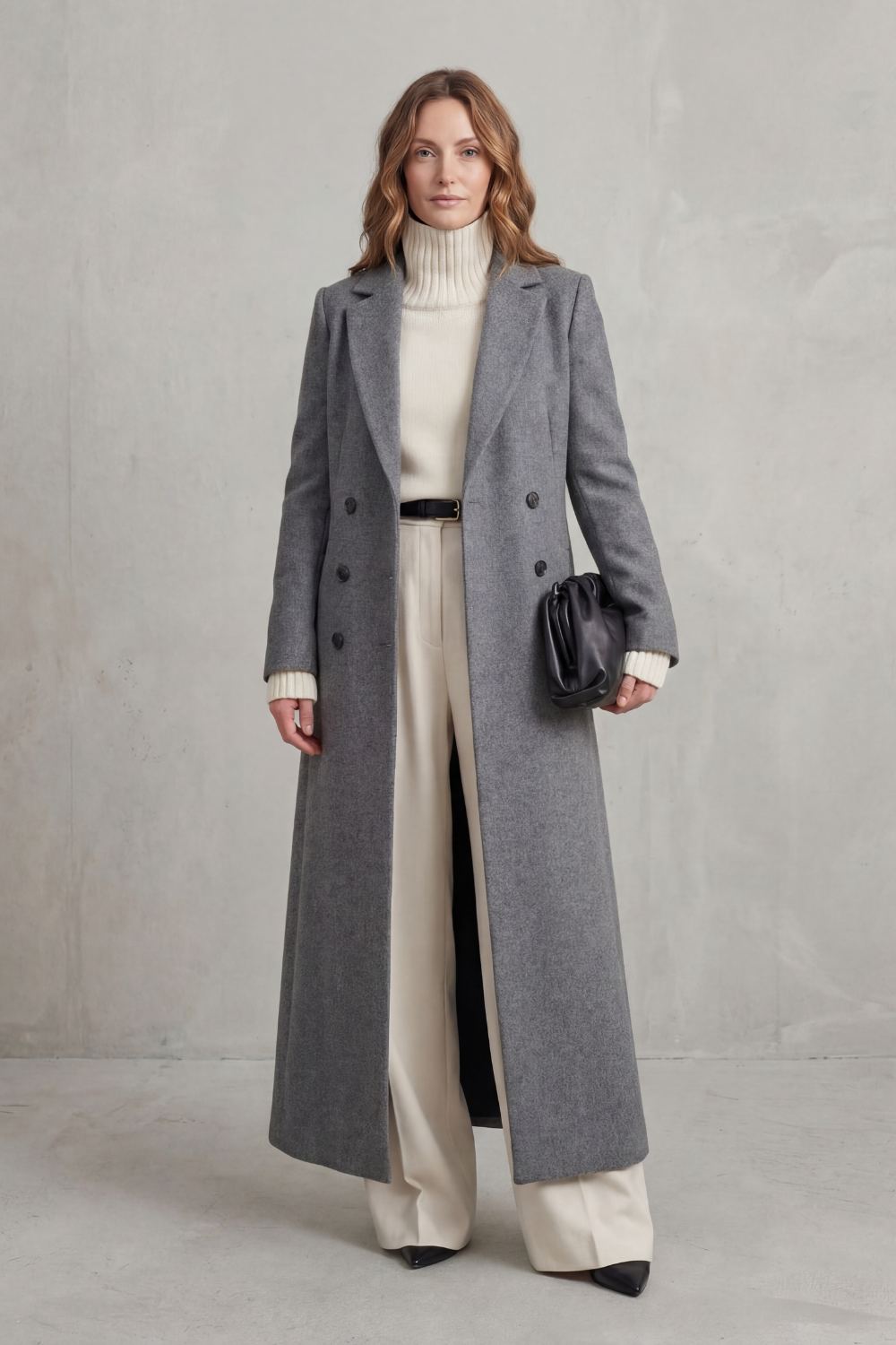 Women's Custom-Fit Long Wool Coat - Valderine
