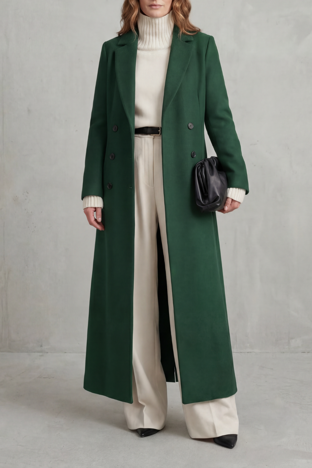 Women's Custom-Fit Long Wool Coat - Valderine
