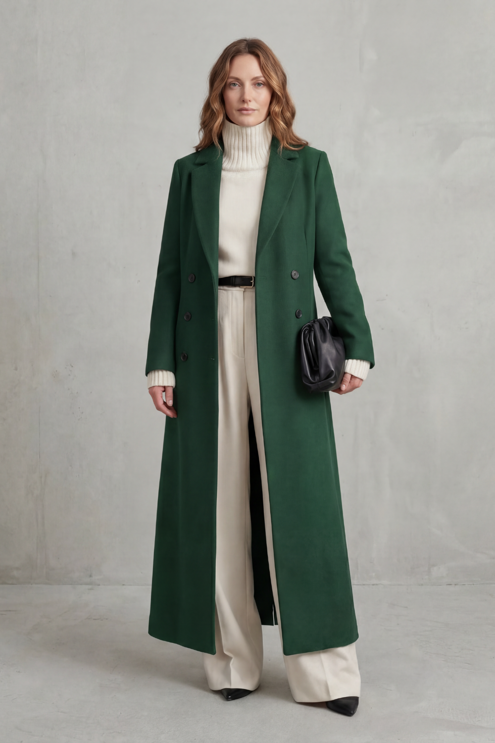 Women's Custom-Fit Long Wool Coat - Valderine