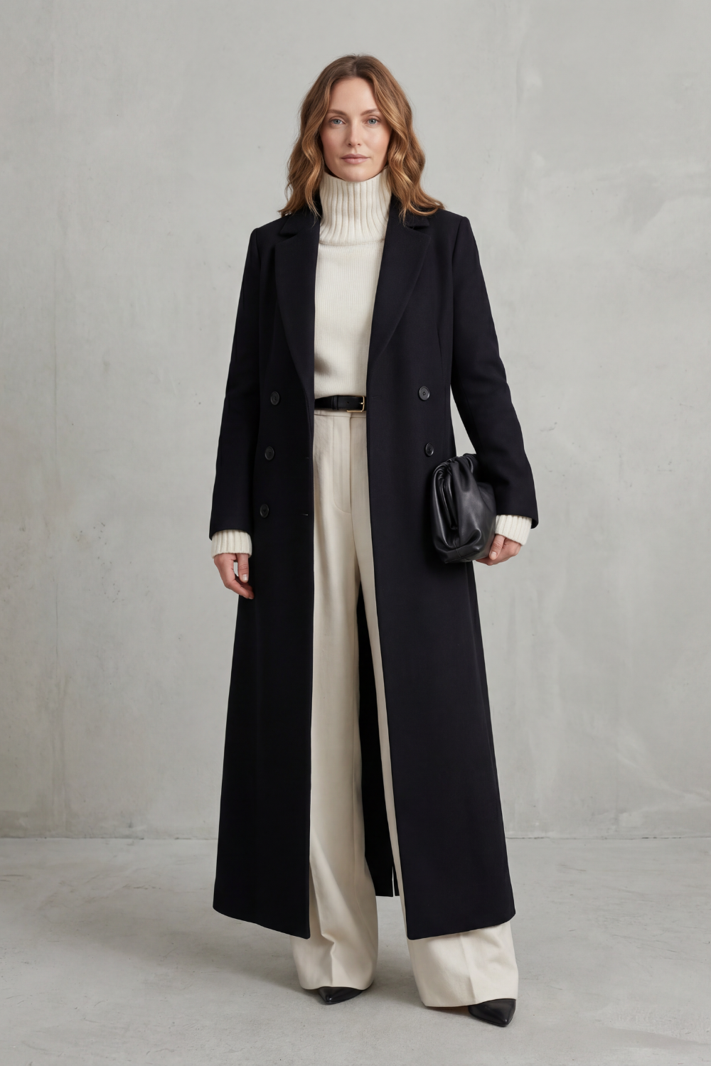 Women's Custom-Fit Long Wool Coat - Valderine