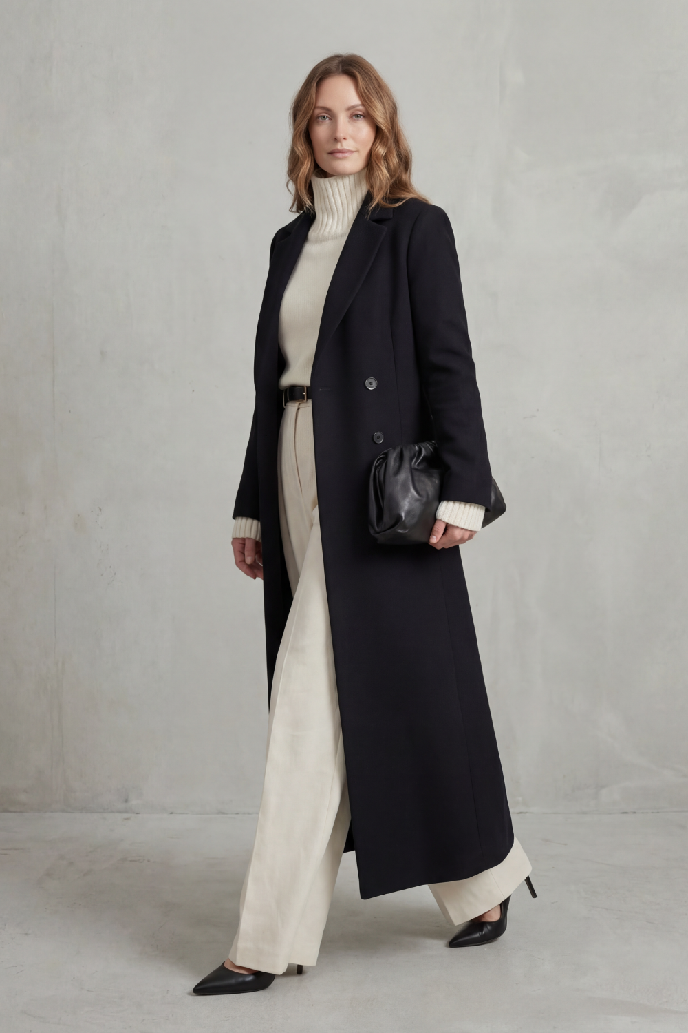 Women's Custom-Fit Long Wool Coat - Valderine