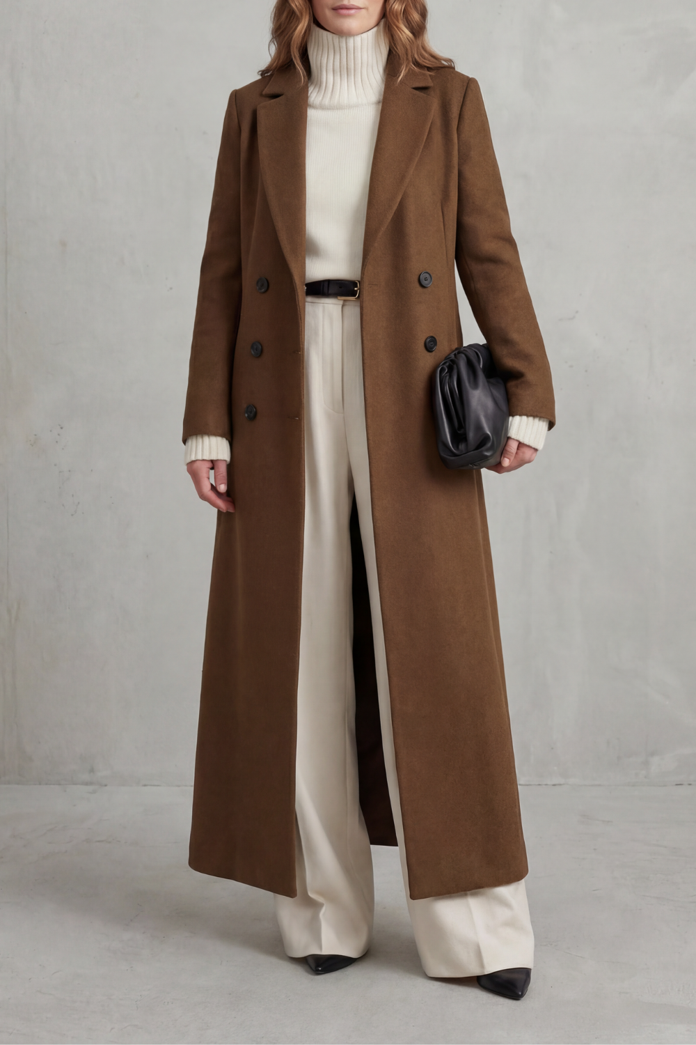 Women's Custom-Fit Long Wool Coat - Valderine