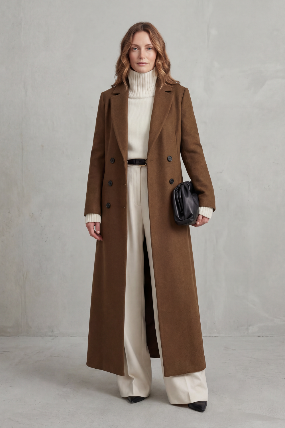 Women's Custom-Fit Long Wool Coat - Valderine