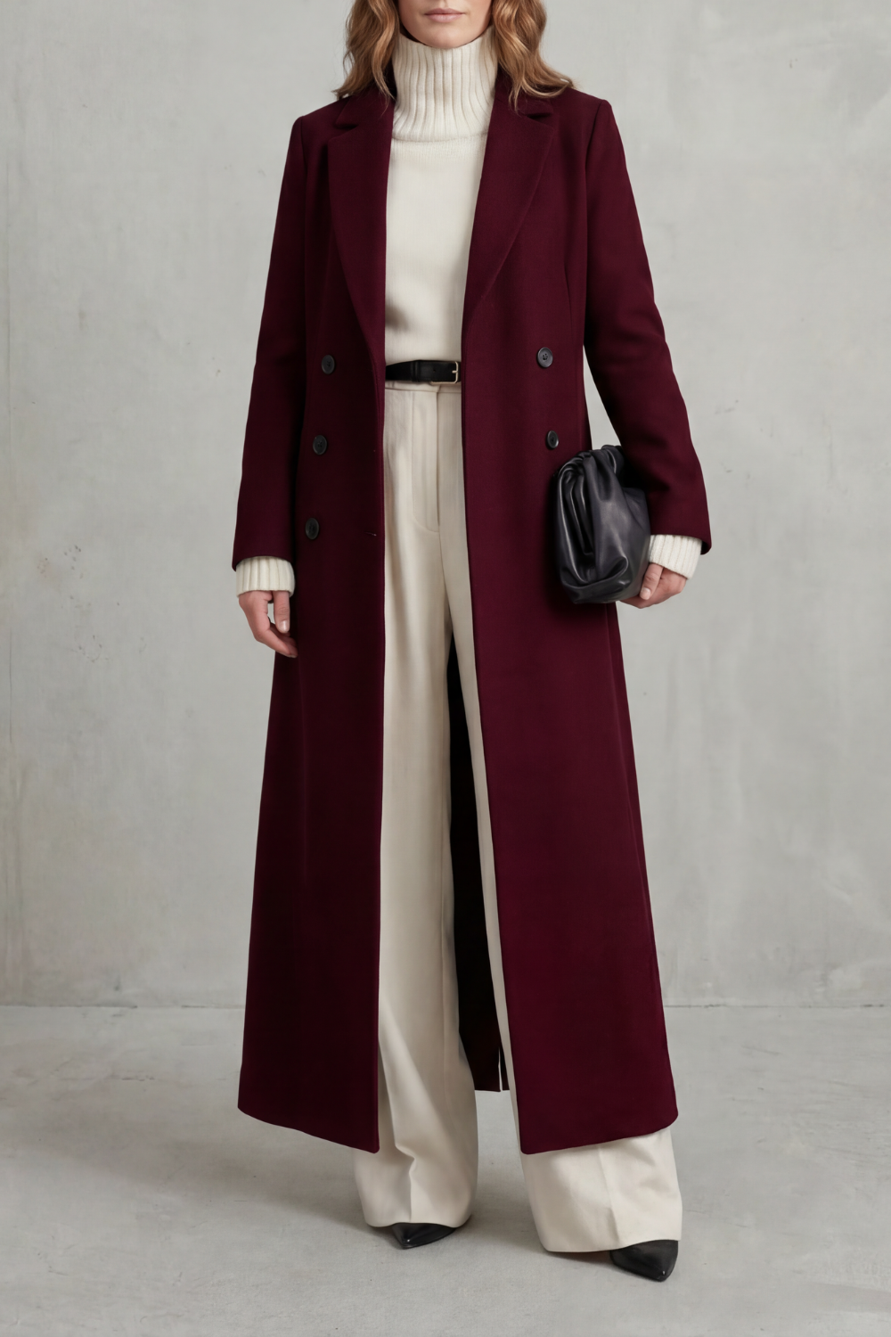 Women's Custom-Fit Long Wool Coat - Valderine