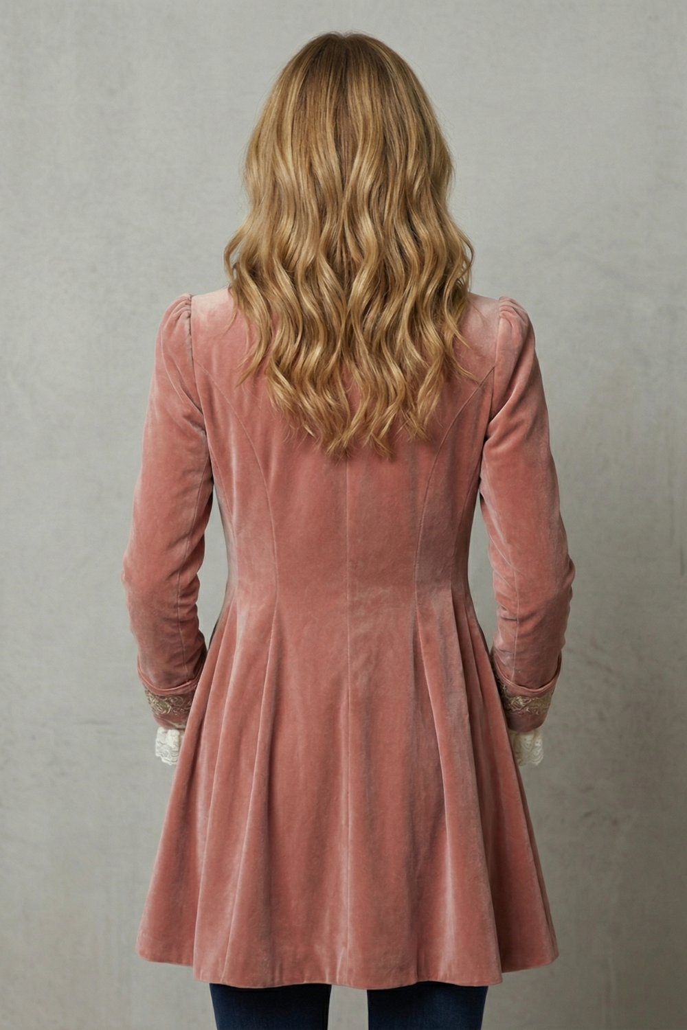 Women's Vintage-Inspired Embroidered Long Coat - Valerique