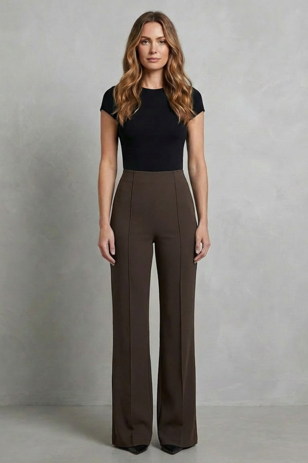 Women's High Rise Wide Leg Tailored Pants - Corvienne
