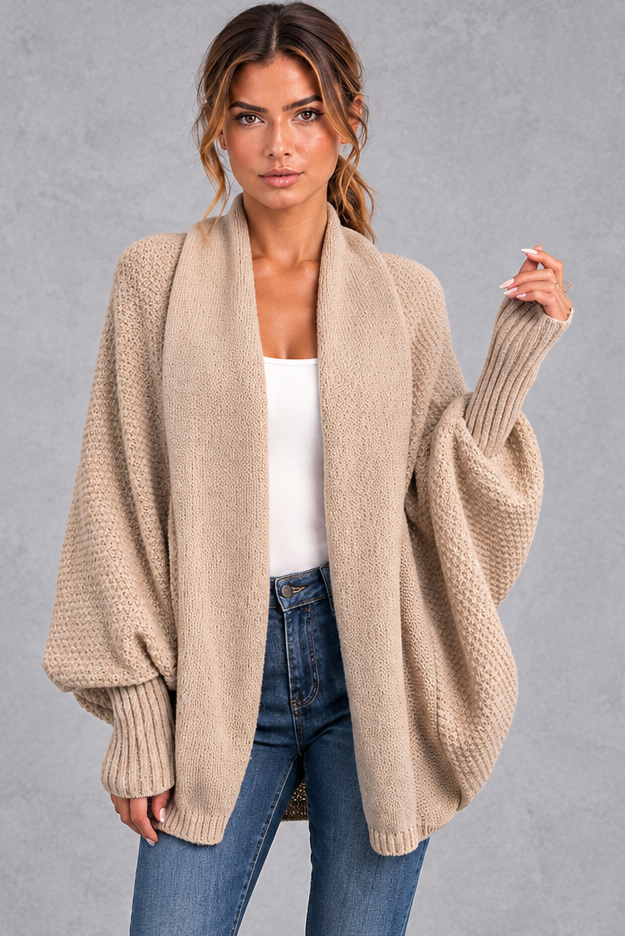 Women's Batwing Knitted Cardigan – Khaki