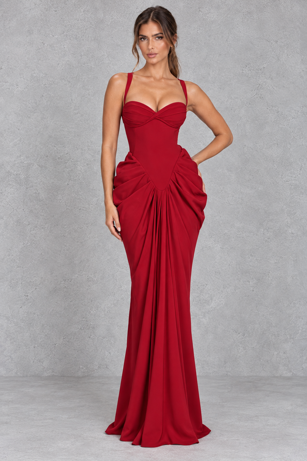 Women's Chiffon Corset Maxi Formal Dress - Wedding Guest & Evening