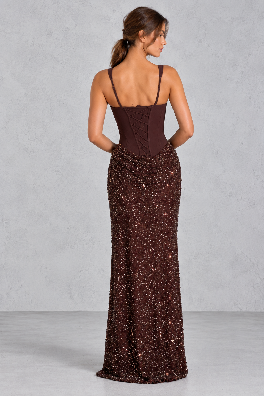 Women's Corset Tulle Maxi Formal Dress - Wedding Guest & Evening Gown
