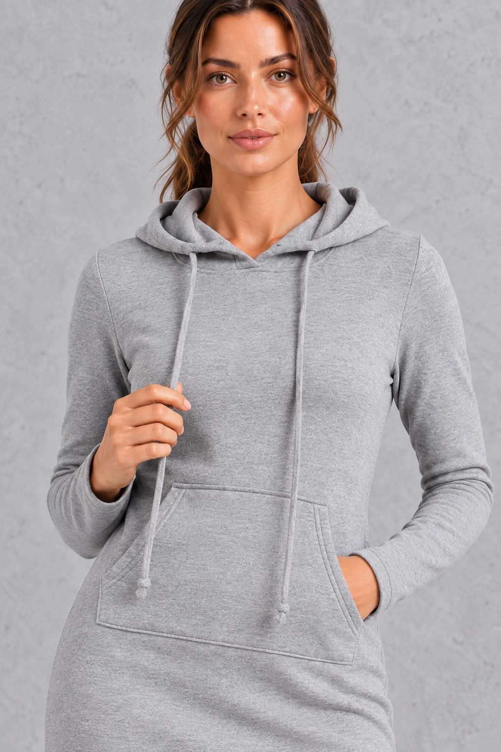 Detail close-up of the drawstring hood