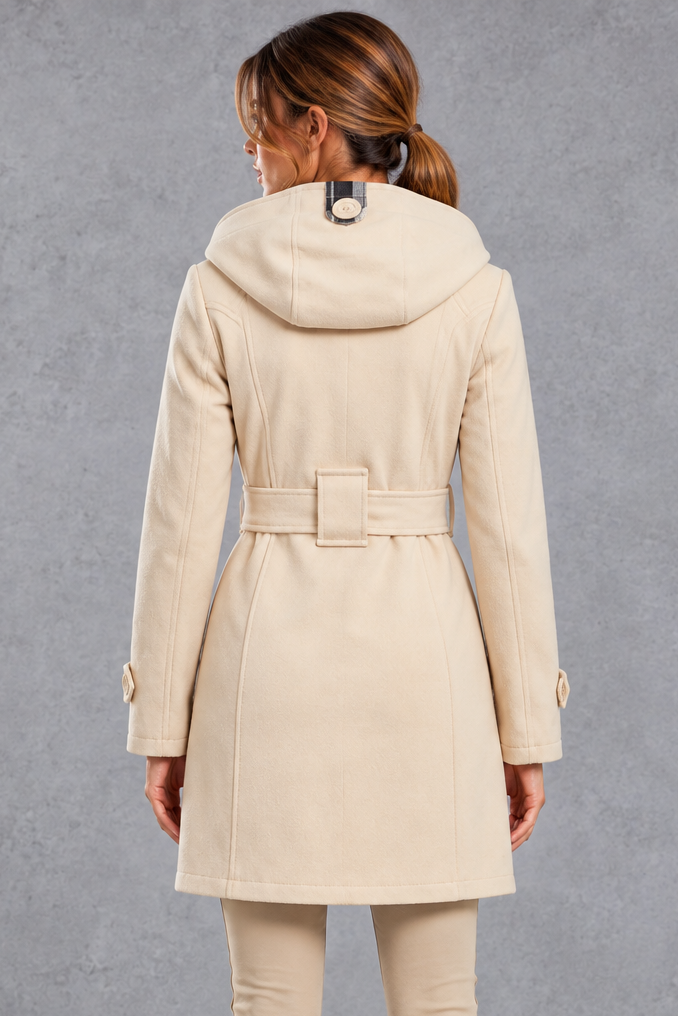 Women's Hooded Trench Coat – Beige