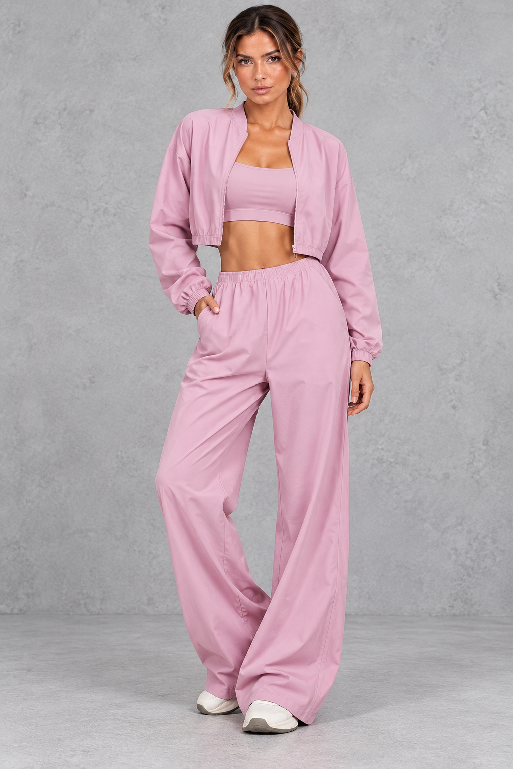 Women's yoga set shown in an alternate color