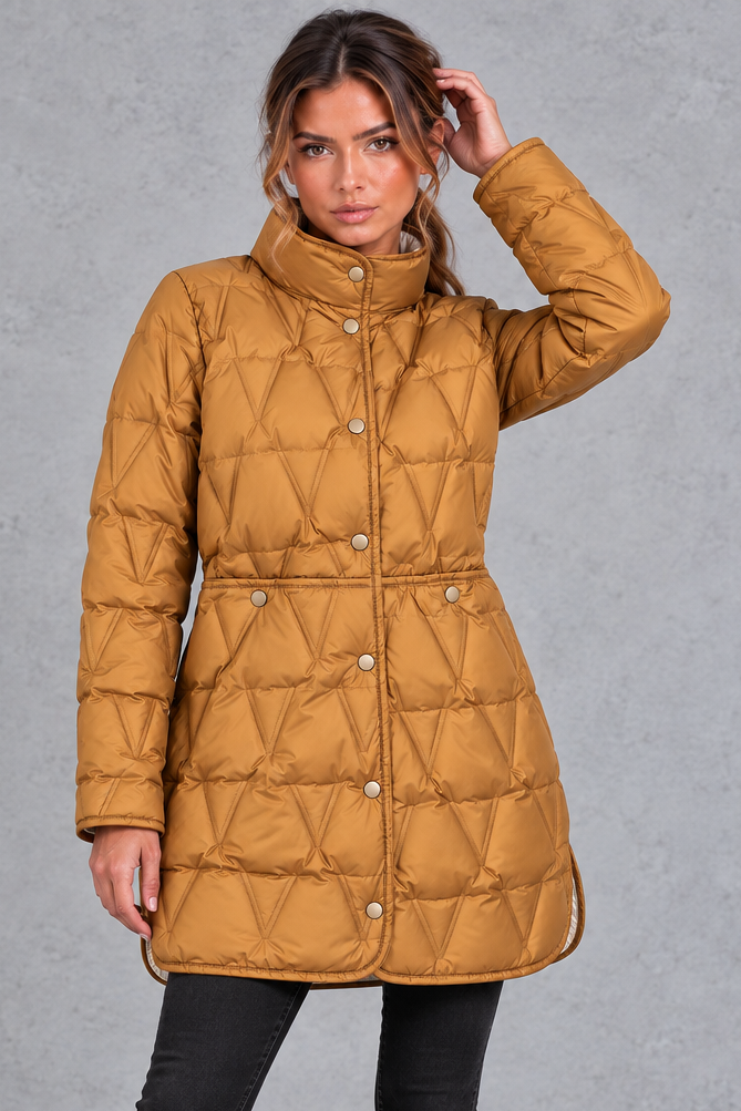 Women's Longline Down Coat – Brown