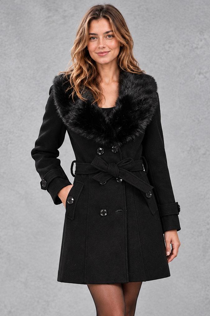 Women's Longline Winter Coat – Black