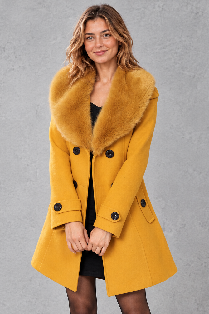 Women's Longline Winter Coat – Yellow