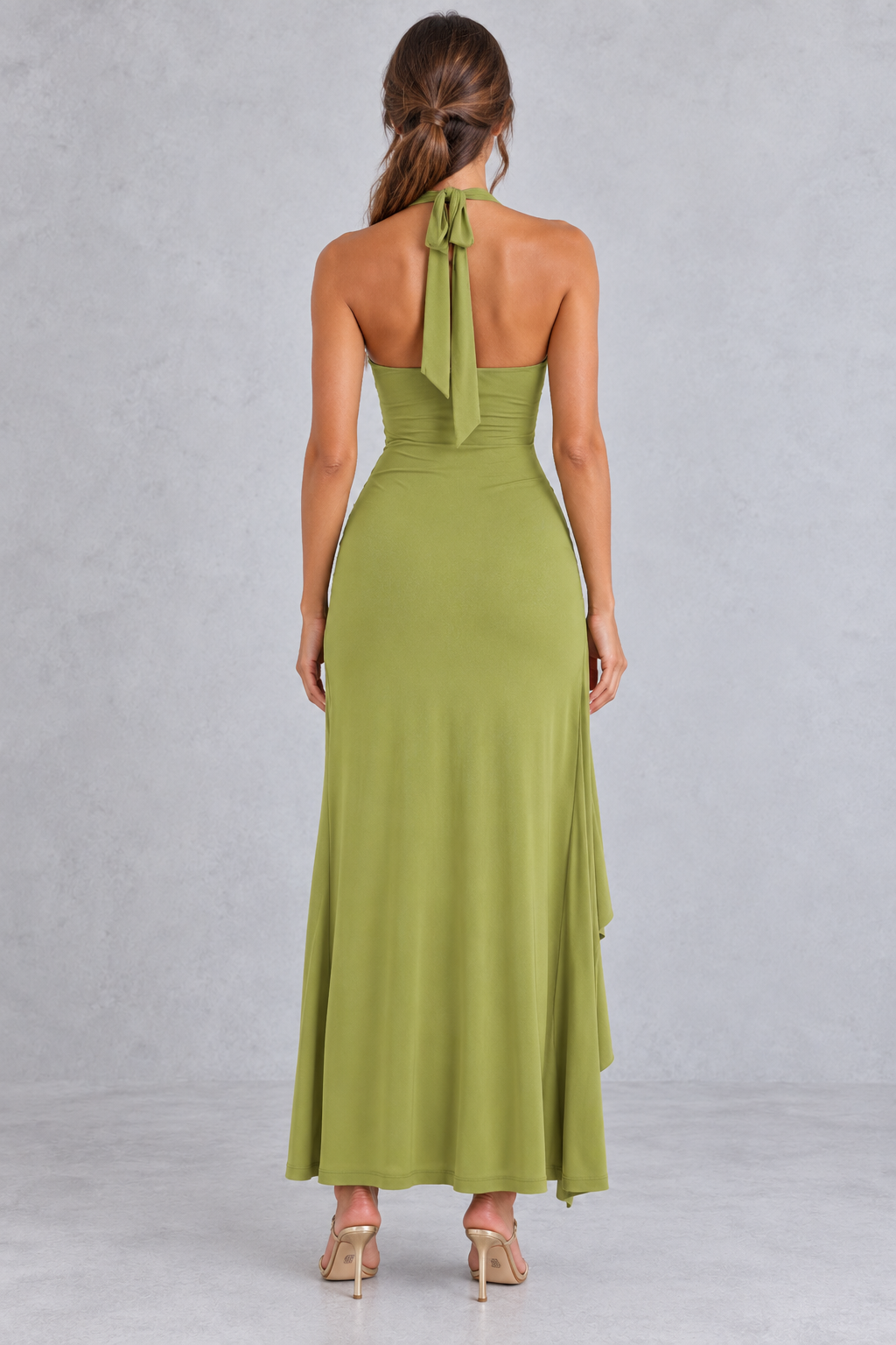 Women's Halter Maxi Formal Dress - Wedding Guest & Evening