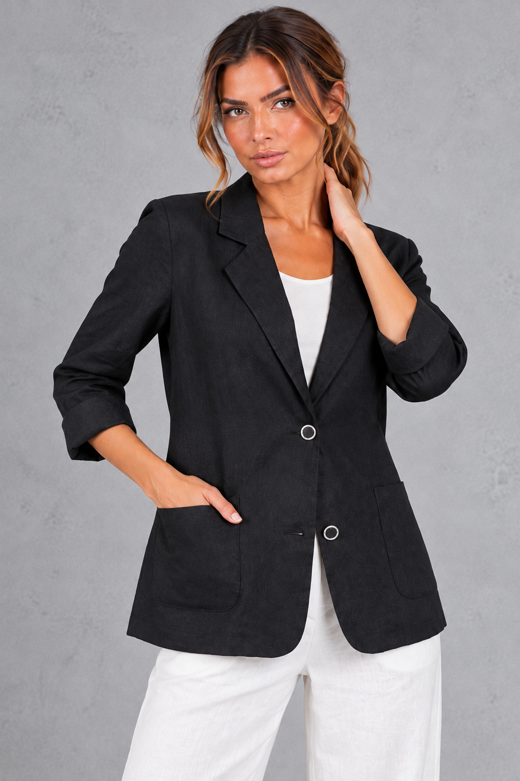 Women's Relaxed Fit Blazer – Black