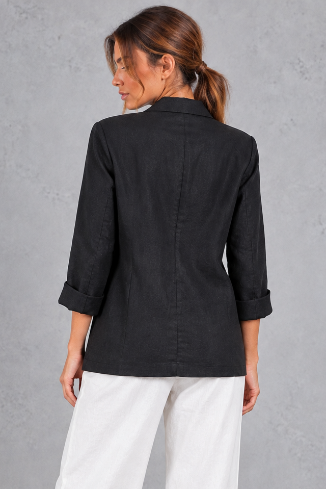 Women's Relaxed Fit Blazer – Black