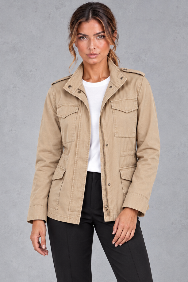 Women's Utility Jacket – Beige