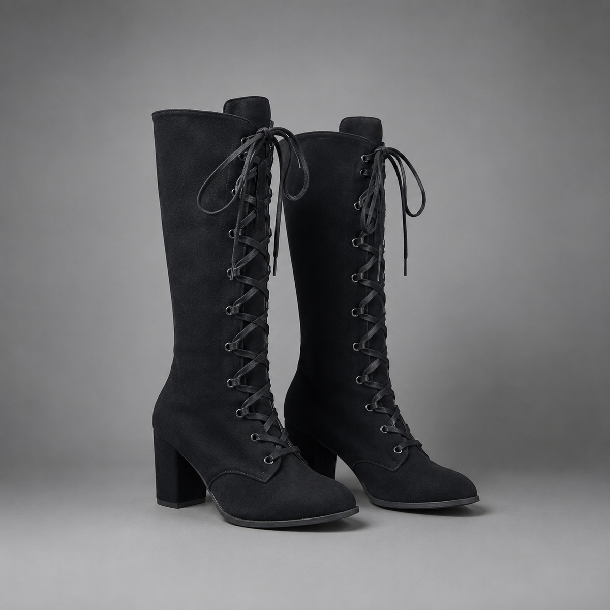 Shop women’s blue lace-up ankle boots with a denim-inspired finish and stable block heel. Stylish casual boots for weekends, concerts and nights out.