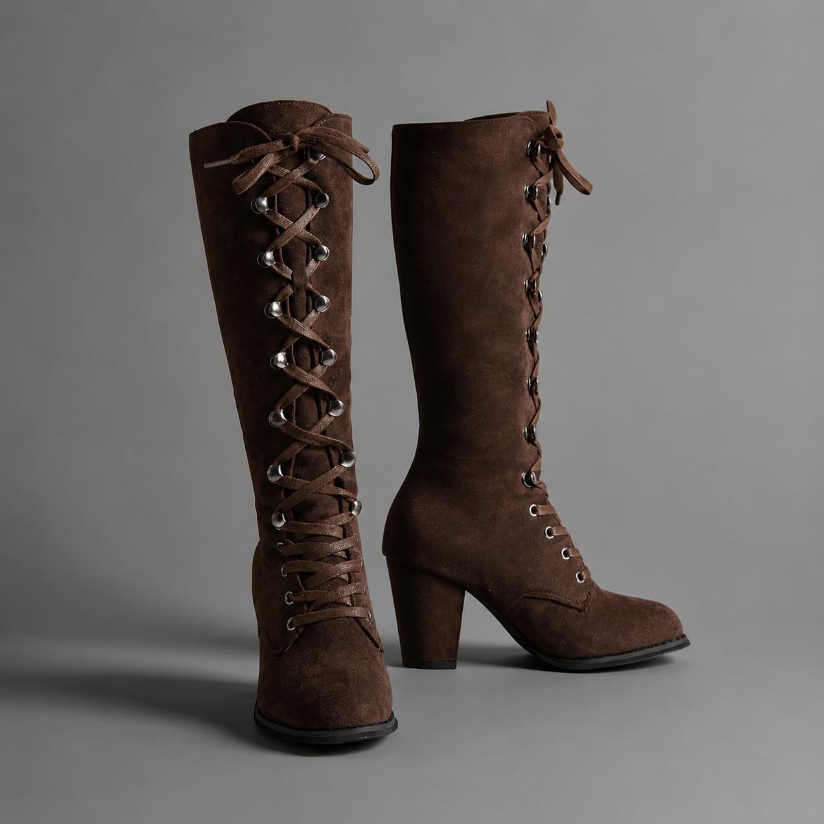 Shop women’s blue lace-up ankle boots with a denim-inspired finish and stable block heel. Stylish casual boots for weekends, concerts and nights out.