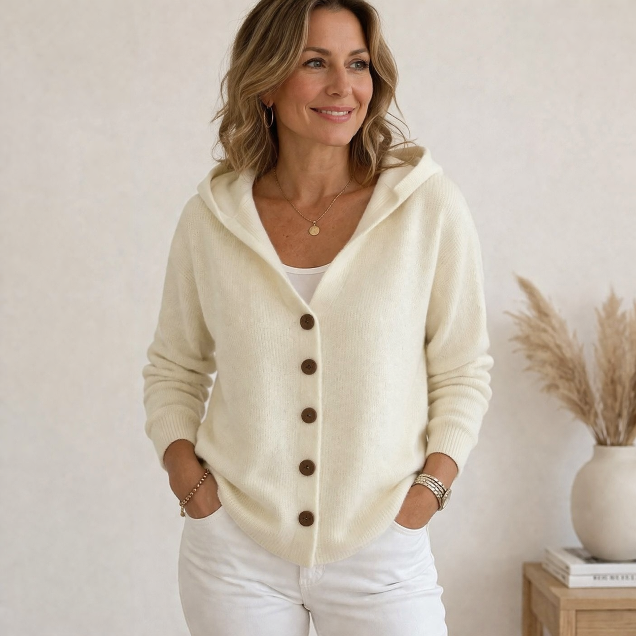 Women’s Casual Hooded Button Cardigan