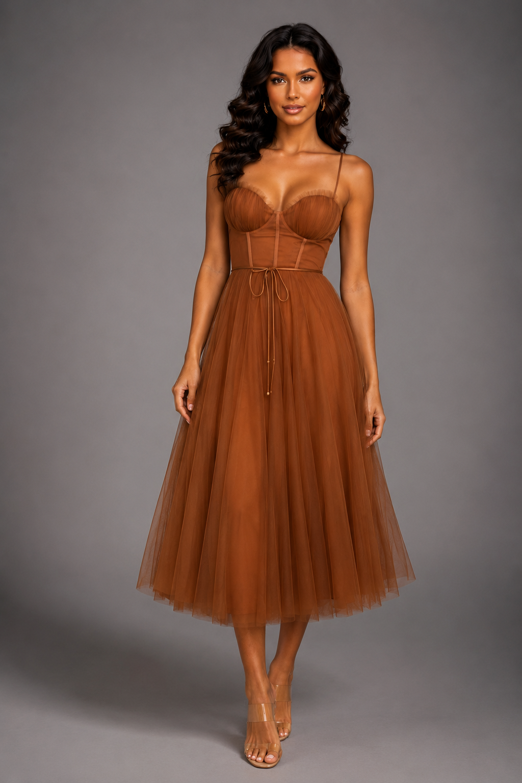 Women’s Elegant Wedding Guest Midi Dress by Klyne Studios featuring a flattering midi-length silhouette, regular fit, and lightweight breathable fabric, ideal for weddings, parties, and special occasions.