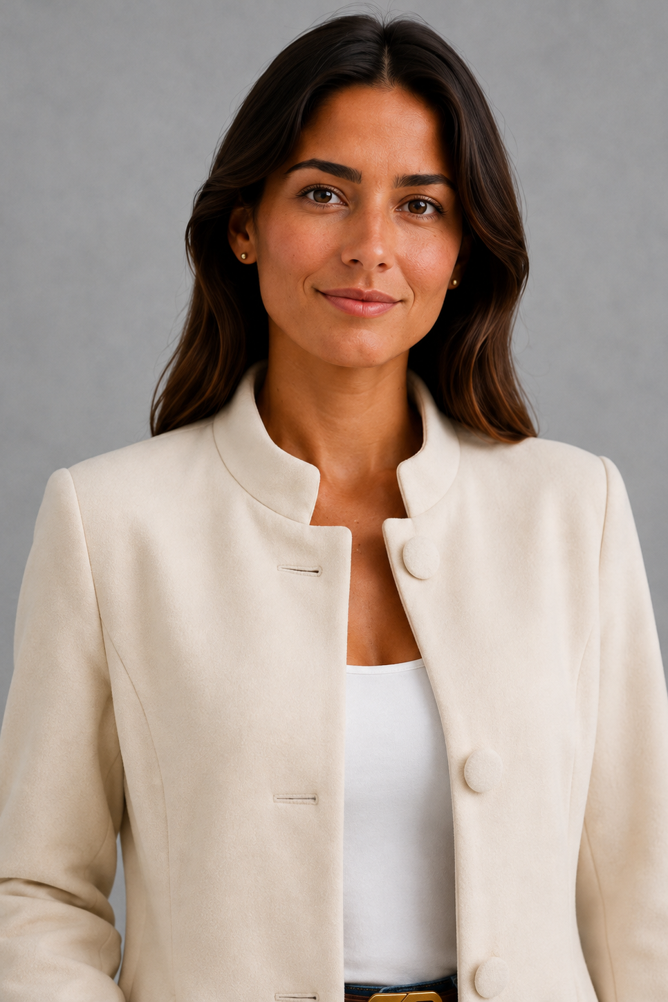Women’s lightweight tailored blazer with a streamlined silhouette, soft flowing fabric, regular fit, and clean minimalist design for professional styling.